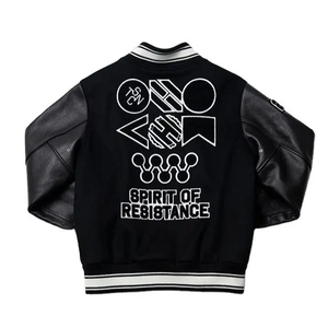 Chaquetas Varsity Personalizadas al por Mayor para Hombre, con Revestimiento Transpirable, Cuerpo de Lana Gruesa, Corte Holgado, Tallas Grandes, Cálidas - Product Image 2