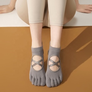 Calcetines Deportivos JAYCAN para Mujer, Color Gris, 5 Dedos, Diseño Cruzado, Secado Rápido, Antibacterianos, Ecológicos, de Spandex y Algodón, para Invierno - Product Image 1