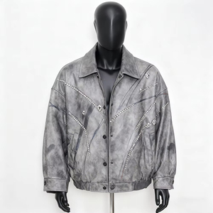 Blouson moto en cuir personnalisé 2026, coupe-vent et imperméable, avec capuche, logo frontal, fermeture éclair et poches, couleur personnalisable - Product Image 4