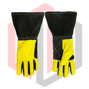 Gants de soudage en cuir, paume renforcée, 11 oz, 14 pouces, personnalisables, TIG MIG Stick, antistatiques, résistants à la déchirure, poignets droits - Product Image 5