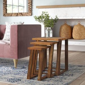 Table gigogne en bois fonctionnelle pour rangement de chambre meubles de salon et solutions de décoration de bureau - Product Image 5