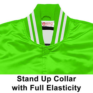 Alta calidad Parrot Satin Varsity Letterman chaqueta de béisbol Premium College Sports Bomber personalizable elegante - Product Image 3