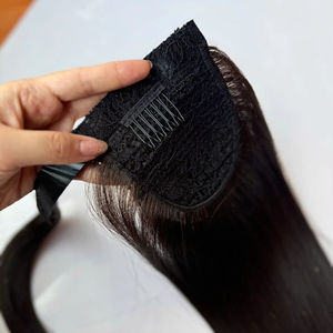 Extensiones de Cabello con Clip, 100% Cabello Humano Real, Extensiones de Cabello Humano Remy Vietnamita, Color Negro Natural para Mujeres - Product Image 1