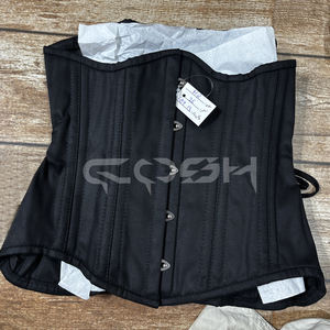 Corsé Clásico Negro de Algodón, Faja Reductora de Cintura, con Cordones Ajustables, Moldeador de Cuerpo, para Uso Diario - Product Image 3