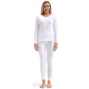 Combinaison thermique sans manches pour femmes de qualité supérieure, couleur blanche, tissu doux et chaud, confort d'hiver, ajustement lisse, couche intérieure légère, port quotidien - Product Image 1