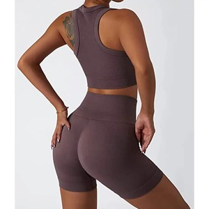 Ensemble de vêtements de sport pour femmes, haut de sport à maintien élevé, short taille haute, respirant, imprimé sur le devant, entraînement, gym, entraînements - Product Image 5