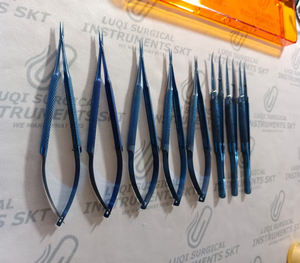 Ensemble d'instruments de microchirurgie en titane de qualité supérieure, kit de microchirurgie de haute qualité avec plateau en plastique et tapis en silicone, certifié CE - Product Image 3