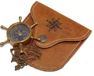 Beau nautique en laiton Silvertone boussole tenture murale Design moderne du milieu du siècle léger à la main pour le bureau à domicile en plein air - Product Image 4