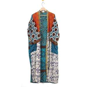 ชุดคลุมผ้าไหมลายเย็บปะสไตล์โบโฮวินเทจชุดคลุมบิกินีชายหาดกลางคืนฤดูร้อนนำกลับมาใช้ใหม่ได้แรงบันดาลใจจากฤดูร้อน - Product Image 2