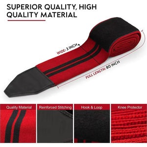 Mejor diseño personalizado elástico ruso gimnasio levantamiento de pesas accesorios de Fitness de alta resistencia rodilleras - Product Image 3