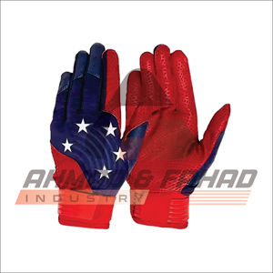 Guantes de bateo de béisbol y softbol para jóvenes y adultos profesionales Logotipo personalizado y diseño Guantes de fieltro de cuero genuino - Product Image 4