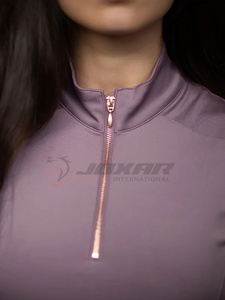 Chemise d'équitation athlétique pour femmes respirant évacuant l'humidité haut d'équitation en tissu extensible léger et élégant - Product Image 6