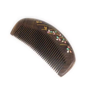 Peignes en bois faits à la main écologique 100% biodégradable peigne à cheveux en bois naturel confortable Logo personnalisé peigne acceptable disponible - Product Image 3