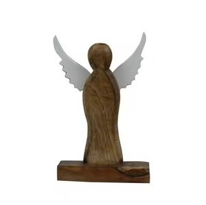 Statue d'ange joyeux de table en métal rayonnant pour la célébration de Noël et l'affichage festif intérieur - Product Image 3