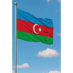 Drapeau du monde en aluminium 3x5 pieds, imprimé numériquement, pour l'Azerbaïdjan, idéal pour l'affichage automobile, l'assurance, l'éducation, en soie ou plastique - Product Image 3