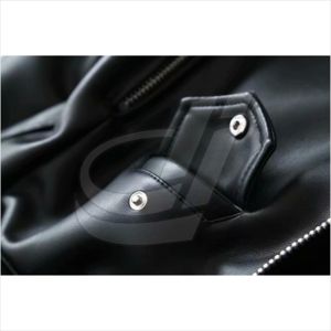 Automne hiver veste en cuir Pu noir femmes à manches longues vêtements d'extérieur décontracté col rabattu manteau mince - Product Image 4