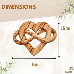 Adorno Personalizado Art Deco de Madera de Olivo con Forma de Corazón Infinito de 7.5 cm, Grabado Personalizado, Regalo de Boda, Bethlehem-Kassis Geschenkatikel - Product Image 4