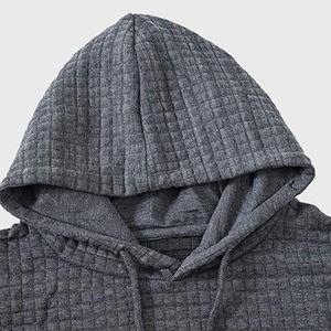 เสื้อสเวตเตอร์มีฮู้ดแขนยาวแบบสวมหัวมีฮู้ดแบบเรียบง่ายมีกระเป๋าเชือกผูก - Product Image 3