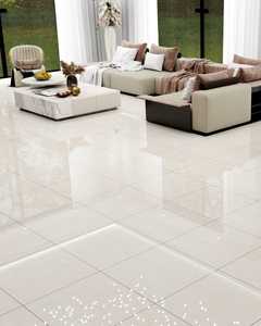 กระเบื้องปูพื้นพอร์ซเลนลายหินอ่อนสีเบจหรูหรา ขนาด 600x600 มม. ผิวมันเงา สไตล์โมเดิร์น สำหรับปูพื้นห้องนั่งเล่น โรงแรม และที่พักอาศัย - Product Image 3