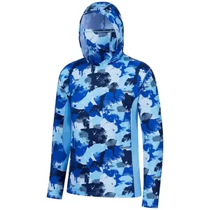 Breathable Sublimation Fishing Moisture Wicking Jersey Sailing Clothing Fishing Hoodies With Mask For Men Women