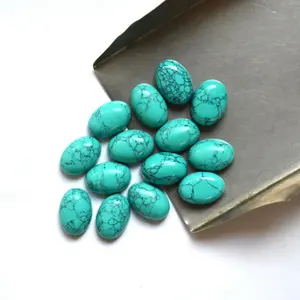 Synthetic Blue turquoise 4x6mm Oval Shape Flat Calibrated Cabochon Loose Gemstone for Jewelry Making All Sizes Available Here