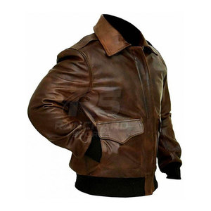 Blouson aviateur en cuir de haute qualité, doux, confortable, chaud, élégant, blouson aviateur en cuir, vêtements d'extérieur modernes et tendance - Product Image 3