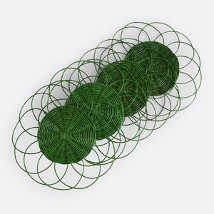 Tienphong Wholesale 2025 Handwoven <b>Set</b> of 4 Alizor Green Rattan Flower-Shaped <b>Placemats</b> for Table Decoration - Product Image 3