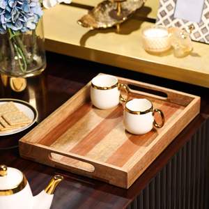 Plateau décoratif en bois au design élégant pour la cuisine, la table à manger, le bureau et la décoration de la maison, plateau de service pour desserts disponible - Product Image 1