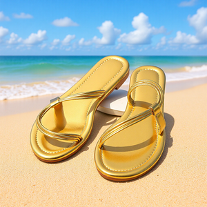 Sandalias Planas de Playa con Pedrería para Mujer, Calzado Cómodo y a la Moda para Fiestas, con Brillo, de Secado Rápido, Antideslizantes, para el Verano y la Playa - Product Image 1