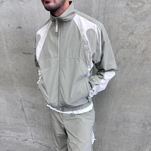 Chándal de alta calidad bordado Zip Up Jacket Jogger Set rompevientos ropa deportiva chándales para hombres conjunto de dos piezas - Product Image 4