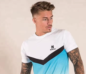 2025 Summer Blank Design Custom Men's Casual <b>T</b>-<b>Shirt</b> With Logo Printing or Embroidery <b>Low</b> O-<b>Neck</b> Knitted Fabric Wholesale - Product Image 3