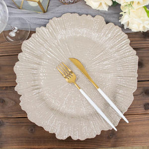 Assiette de présentation de grande qualité Vaisselle de restaurant Forme ronde Design gravé Assiette de présentation de nourriture Assiette d'affichage de nourriture à bas prix - Product Image 2