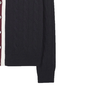 Pull en cachemire de laine mérinos noir de luxe pour femmes col en v robe à boutons en tricot Applique avant hiver Design de luxe à la mode - Product Image 6