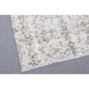 พรมตุรกีขนาด 3x6.6 ฟุต, พรมวินเทจ, พรมขนสัตว์ลายจุดสีขาว - Product Image 4