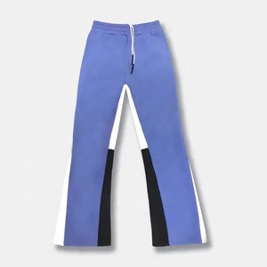 Venta al por mayor en blanco hombres pantalones de chándal de algodón polar pierna recta Jogger pantalones de chándal Vintage Distress ácido lavado acampanado pantalones de chándal para hombres - Product Image 3