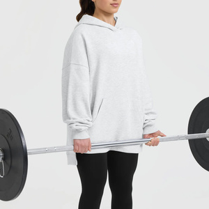 Streetgrace OEM Cotton Blend <b>Longline</b> Hoodie for <b>Women</b> Custom Fit Pullover Fleece <b>Sweatshirt</b> Breathable Eco-Friendly Windproof - Product Image 5