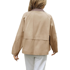 Hot Selling Women's Jacket Breathable Cotton <b>Canvas</b> <b>Plain</b> Dyed and Windproof Direct from Raw Processing OEM - Product Image 2