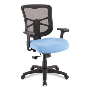 Alera ALEEL42BME70B Chaise ergonomique pivotante/inclinable à dossier moyen en maille de la série Elusion, supporte 275 lb, hauteur d'assise de 17,9 à 21,8 pouces - Product Image 1