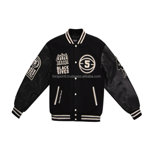 Chaqueta de béisbol Varsity para hombre con logotipo personalizado bordado 100% chaquetas de lana Letterman Varsity - Product Image 3