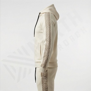 Conjunto Deportivo de Invierno para Hombre, con Capucha y Cremallera Lateral, Estilo Patchwork, Talla Grande, con Logotipo, a la Moda, para Gimnasio y Entrenamiento - Product Image 3