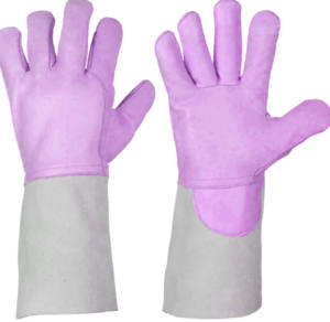 Resistente En388 En420 En407 Cuero natural completo Mig Tig Argón Cubierta Guantes de soldadura Guantes de soldador a prueba de fuego - Product Image 3