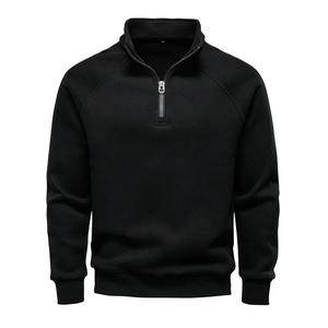 Sweat à capuche en polaire à demi-zip pour homme imprimé sur mesure pour l'automne |   Brodé/Tissu uni |   Polyester/coton surdimensionné - Product Image 5