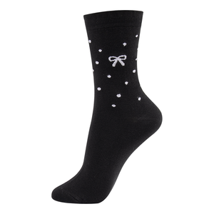 Chaussettes en coton tricoté respirantes pour femmes Kikiya - Motif mignon de cœur scintillant, de marguerite et de nœud - Chaussettes quotidiennes coréennes - Icône D - Product Image 6