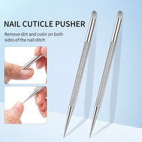 Pousse-cuticules double face en acier inoxydable réutilisable, lime à ongles, outils de manucure, outils de pointillage, ciseaux