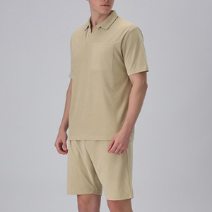 Ensemble homme en coton de haute qualité, logo personnalisé, short respirant, ensemble décontracté t-shirt à manches courtes et short, ensemble 2 pièces pour homme - Product Image 3