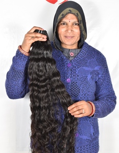 Extensions de cheveux indiens naturels non traités vietnamiens ondulés à vague profonde alignés machine à double trame pour femmes noires - Product Image 2