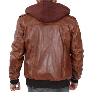 Blouson aviateur en cuir personnalisé avec impression de broderie de logo Hommes Femmes élégant décontracté mode vêtements d'extérieur approvisionnement OEM - Product Image 5