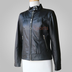 Listo para enviar Chaqueta de cuero de piel de oveja Negra original para mujer MOQ bajo 100% Chaquetas de moda calentadas de invierno al por mayor de alta calidad - Product Image 5