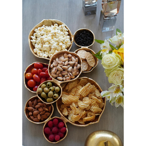 ชุดชามเสิร์ฟโลหะชุบทอง 7 ชิ้น สำหรับใช้ในบ้านและร้านอาหาร บรรจุในกล่อง - Product Image 5