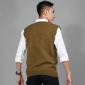 Gilet en tricot pour hommes de haute qualité gilet tricoté venteux pour hommes pull gilet col en V - Product Image 3